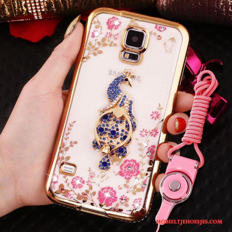 Samsung Galaxy S4 Rose Goud Plating Met Strass Bescherming Hoes Ster Hoesje Telefoon