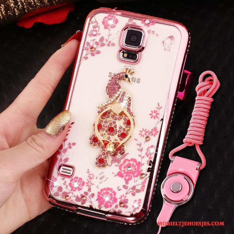 Samsung Galaxy S4 Rose Goud Plating Met Strass Bescherming Hoes Ster Hoesje Telefoon