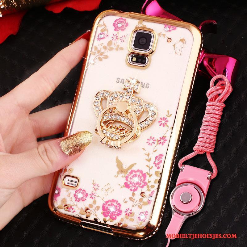 Samsung Galaxy S4 Rose Goud Plating Met Strass Bescherming Hoes Ster Hoesje Telefoon