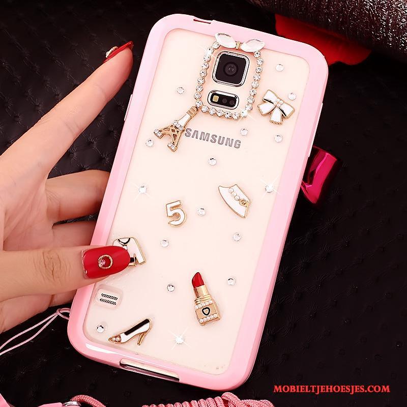 Samsung Galaxy S5 Anti-fall Ster Hanger Spotprent Hoesje Telefoon Bescherming Roze