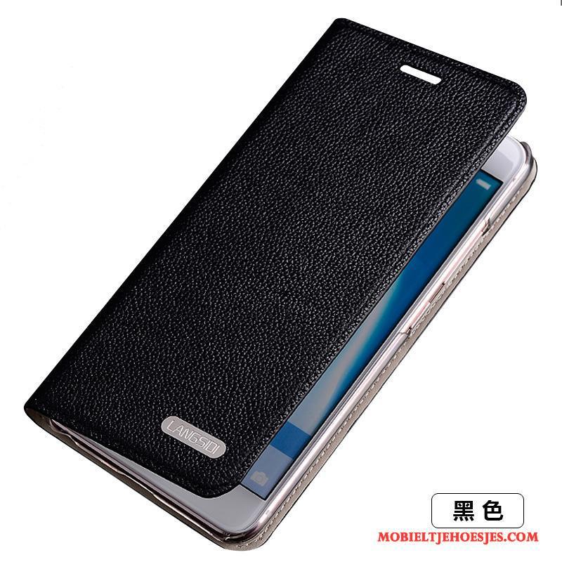 Samsung Galaxy S5 Hoesje Anti-fall Clamshell Blauw Echt Leer Dun Telefoon