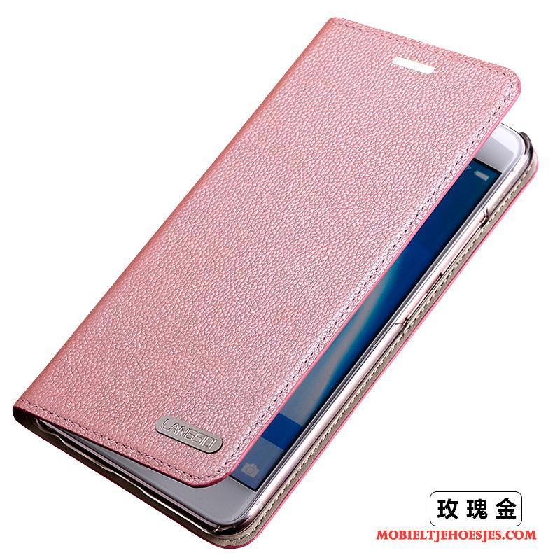 Samsung Galaxy S5 Hoesje Anti-fall Clamshell Blauw Echt Leer Dun Telefoon