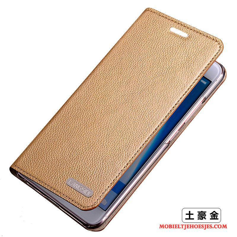 Samsung Galaxy S5 Hoesje Anti-fall Clamshell Blauw Echt Leer Dun Telefoon