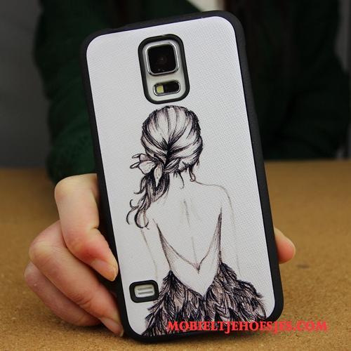 Samsung Galaxy S5 Hoesje Anti-fall Hard Omlijsting Zacht Wit Bescherming Achterklep