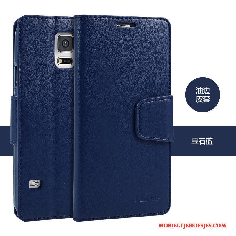 Samsung Galaxy S5 Hoesje Bescherming Siliconen Hoes Leren Etui Zacht Ster Clamshell