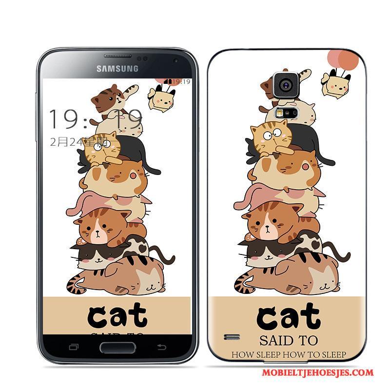 Samsung Galaxy S5 Hoesje Kleur Mobiele Telefoon Ster Wit Goud Achterklep