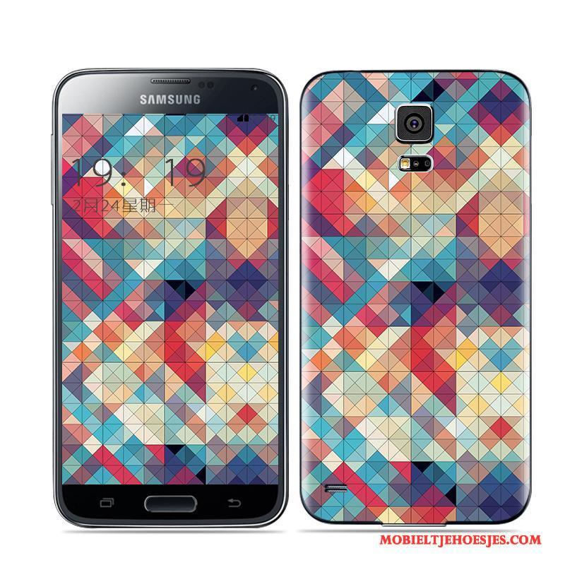 Samsung Galaxy S5 Hoesje Kleur Mobiele Telefoon Ster Wit Goud Achterklep