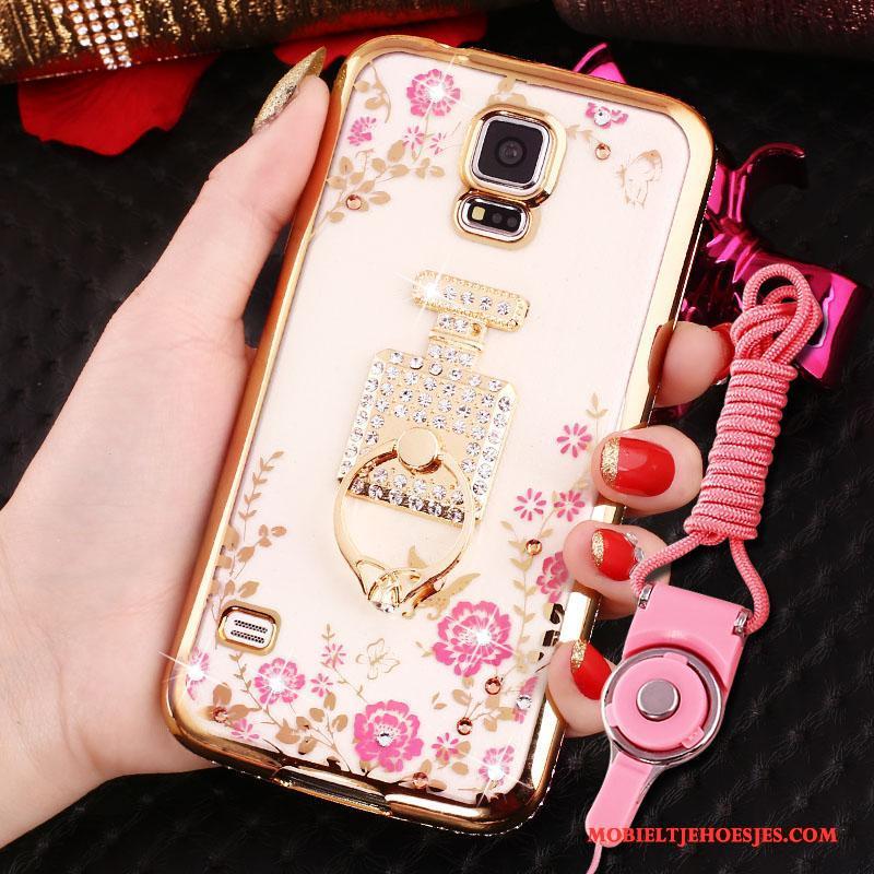 Samsung Galaxy S5 Hoesje Siliconen Anti-fall Met Strass Hanger Hoes All Inclusive Bescherming