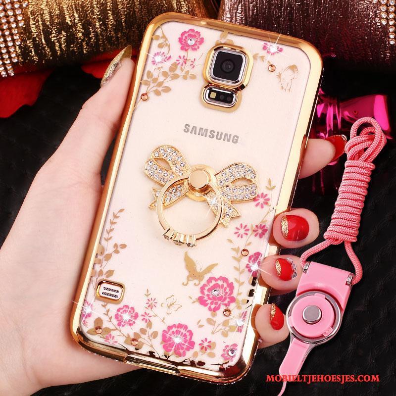 Samsung Galaxy S5 Hoesje Siliconen Anti-fall Met Strass Hanger Hoes All Inclusive Bescherming