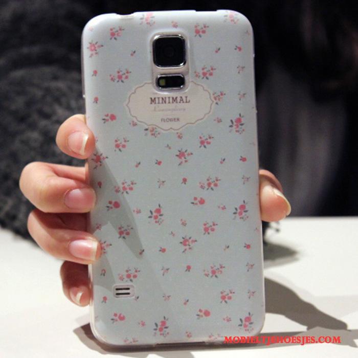Samsung Galaxy S5 Hoesje Telefoon Anti-fall Blauw Siliconen Zacht Bescherming Spotprent