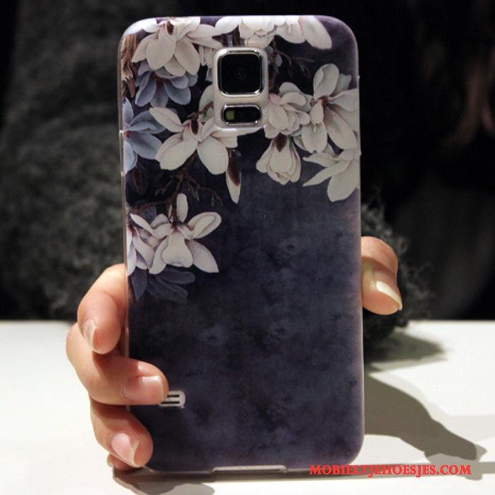 Samsung Galaxy S5 Hoesje Telefoon Anti-fall Blauw Siliconen Zacht Bescherming Spotprent