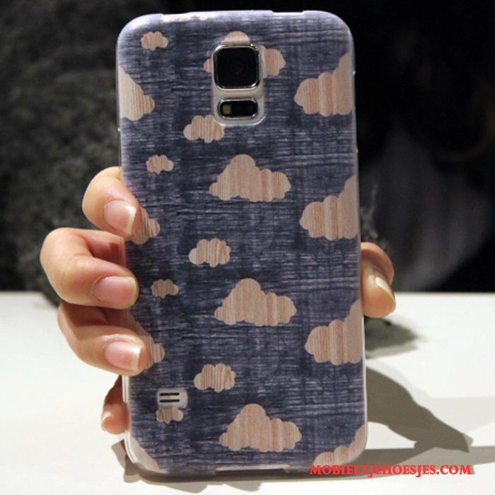 Samsung Galaxy S5 Hoesje Telefoon Anti-fall Blauw Siliconen Zacht Bescherming Spotprent