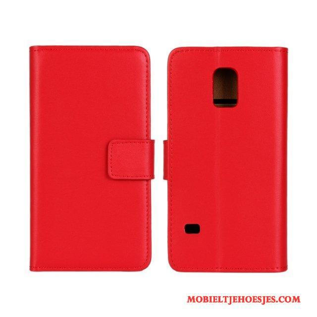 Samsung Galaxy S5 Leren Etui Oranje Hoes Hoesje Telefoon Ster Bescherming