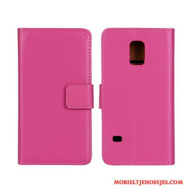 Samsung Galaxy S5 Leren Etui Oranje Hoes Hoesje Telefoon Ster Bescherming