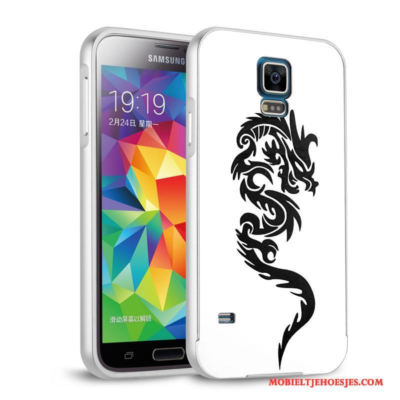 Samsung Galaxy S5 Ster Achterklep Omlijsting Hoesje Bescherming Zwart Metaal