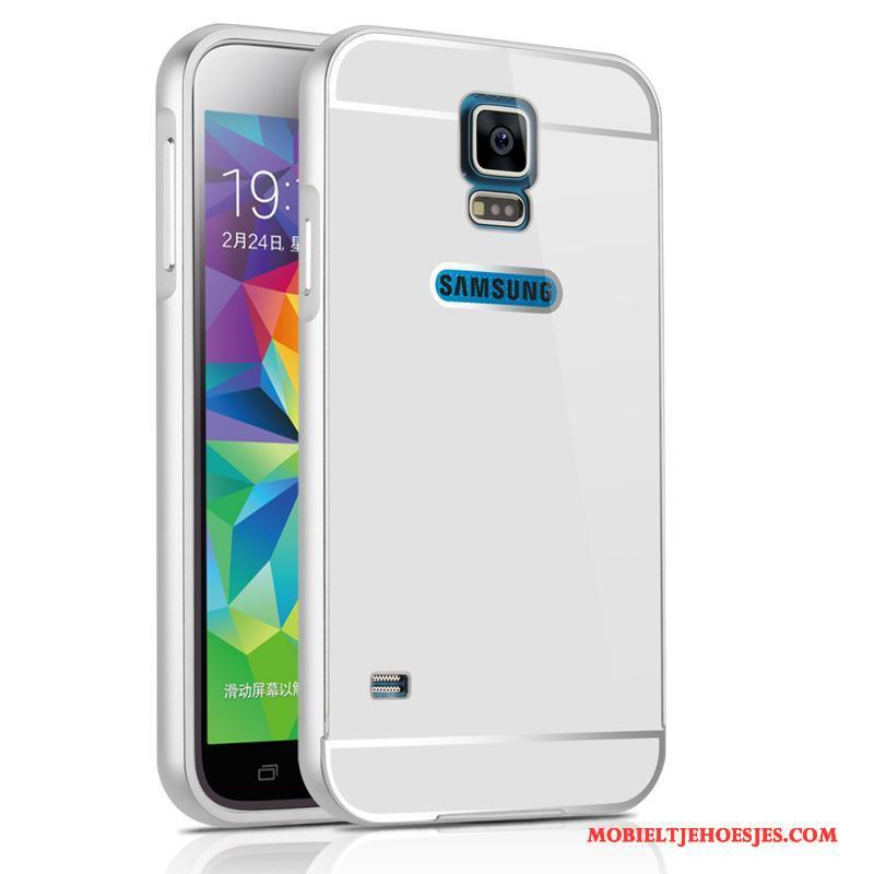 Samsung Galaxy S5 Ster Achterklep Omlijsting Hoesje Bescherming Zwart Metaal