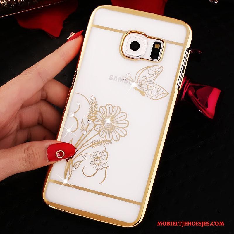 Samsung Galaxy S6 Anti-fall Ster Goud Hoesje Met Strass Mobiele Telefoon Plating