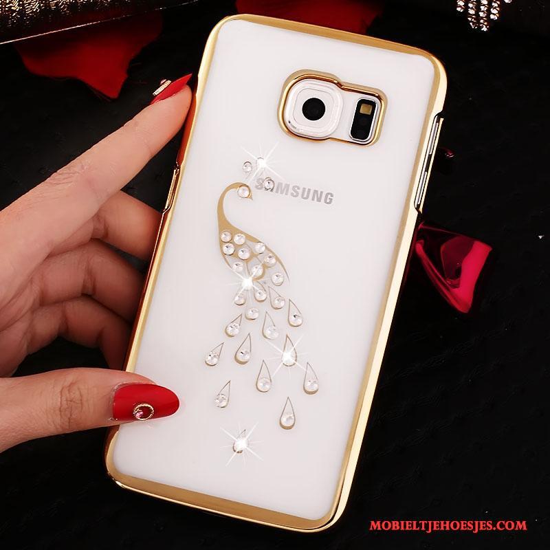 Samsung Galaxy S6 Anti-fall Ster Goud Hoesje Met Strass Mobiele Telefoon Plating