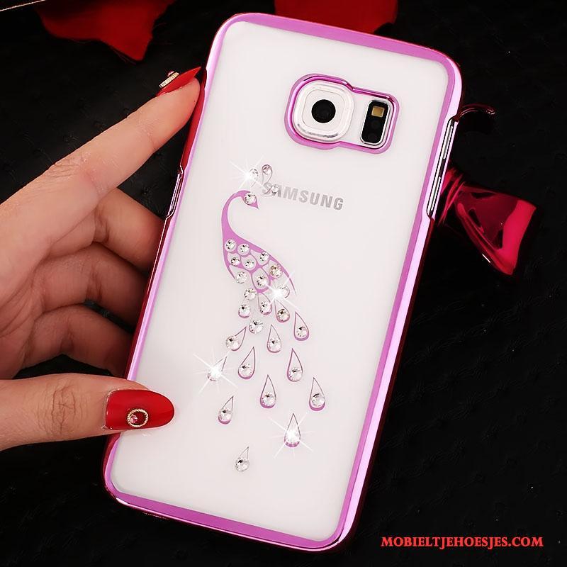 Samsung Galaxy S6 Anti-fall Ster Goud Hoesje Met Strass Mobiele Telefoon Plating