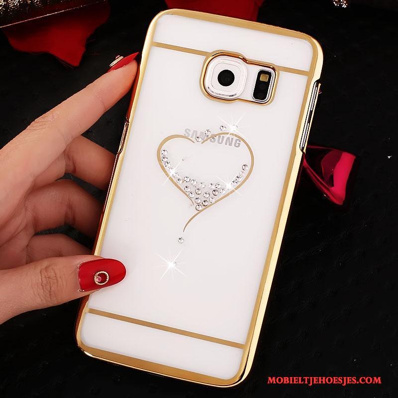 Samsung Galaxy S6 Anti-fall Ster Goud Hoesje Met Strass Mobiele Telefoon Plating