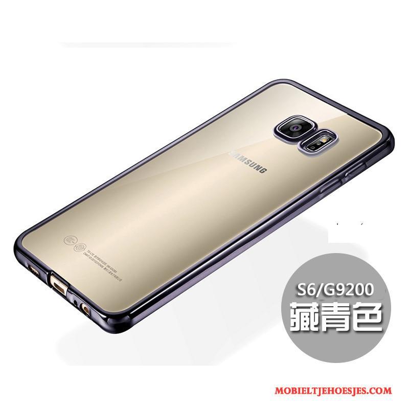 Samsung Galaxy S6 Anti-fall Ster Siliconen Hoesje Telefoon Zacht Groen Dun