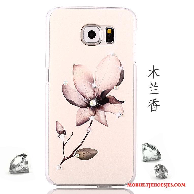 Samsung Galaxy S6 Bescherming Anti-fall Met Strass Roze Ster Hoesje Telefoon Trend