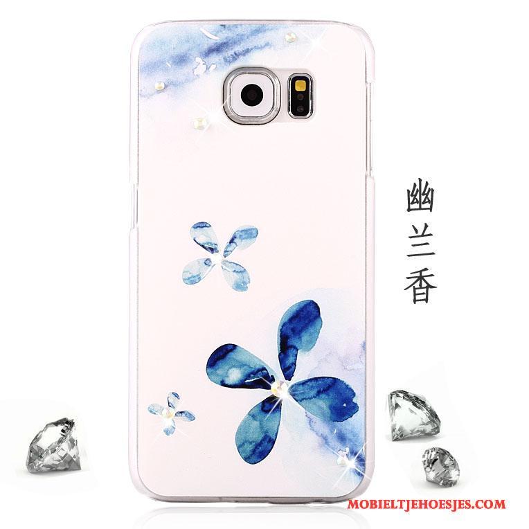 Samsung Galaxy S6 Bescherming Anti-fall Met Strass Roze Ster Hoesje Telefoon Trend