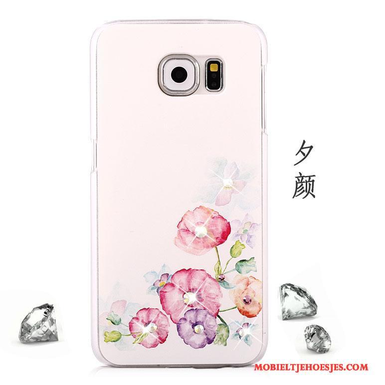 Samsung Galaxy S6 Bescherming Anti-fall Met Strass Roze Ster Hoesje Telefoon Trend