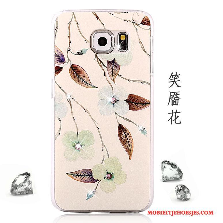 Samsung Galaxy S6 Bescherming Anti-fall Met Strass Roze Ster Hoesje Telefoon Trend