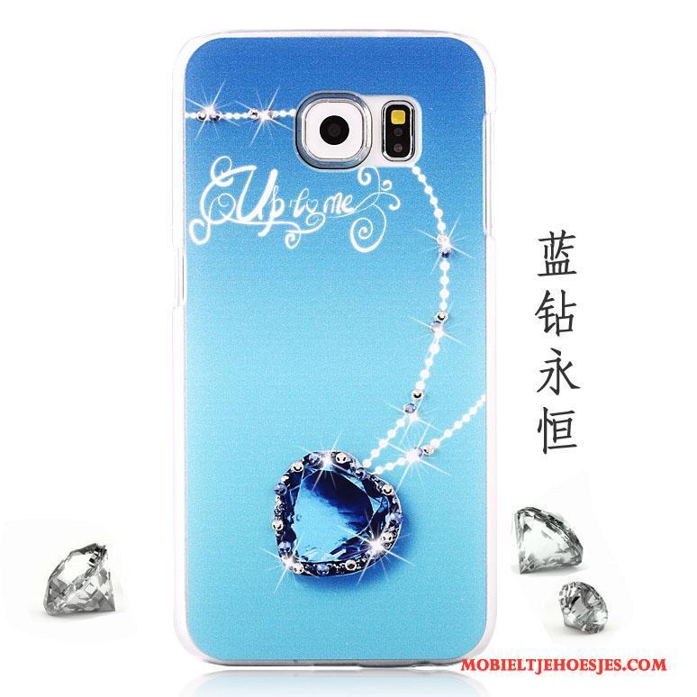 Samsung Galaxy S6 Bescherming Anti-fall Met Strass Roze Ster Hoesje Telefoon Trend