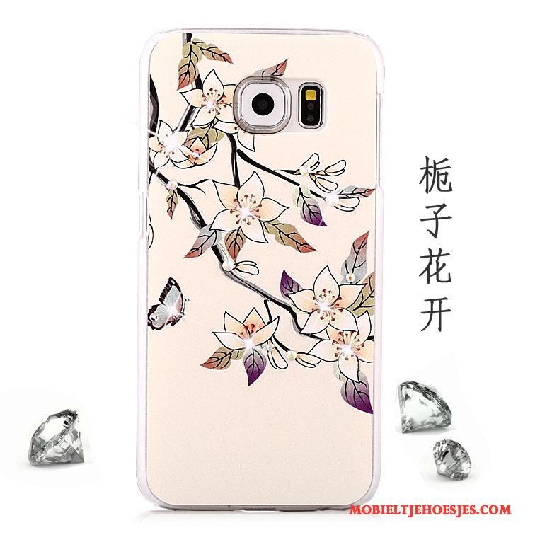 Samsung Galaxy S6 Bescherming Anti-fall Met Strass Roze Ster Hoesje Telefoon Trend