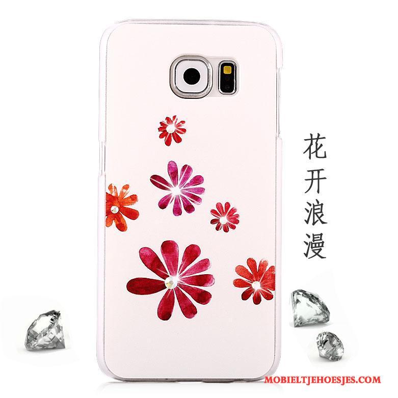 Samsung Galaxy S6 Bescherming Anti-fall Met Strass Roze Ster Hoesje Telefoon Trend