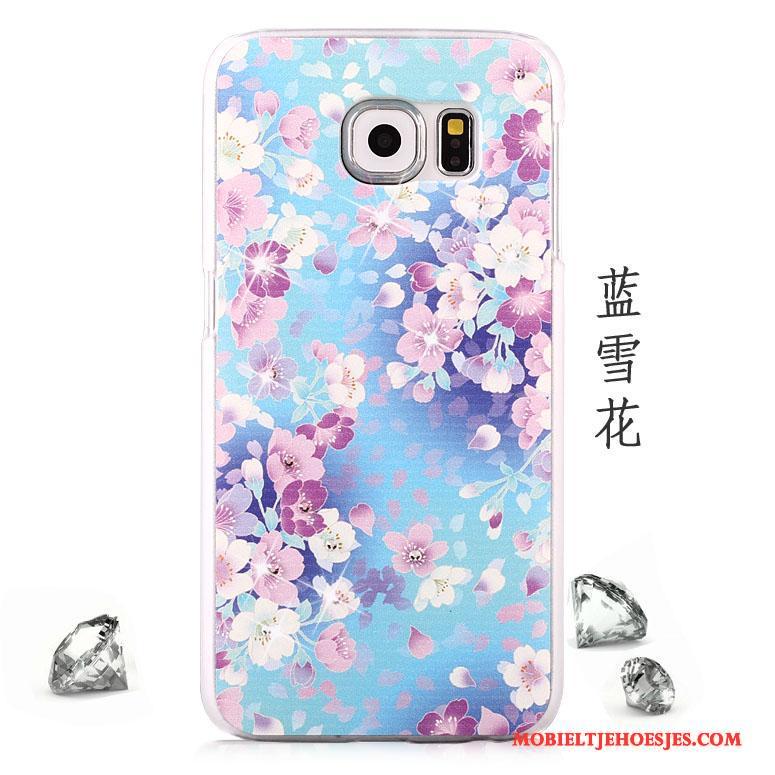 Samsung Galaxy S6 Bescherming Anti-fall Met Strass Roze Ster Hoesje Telefoon Trend