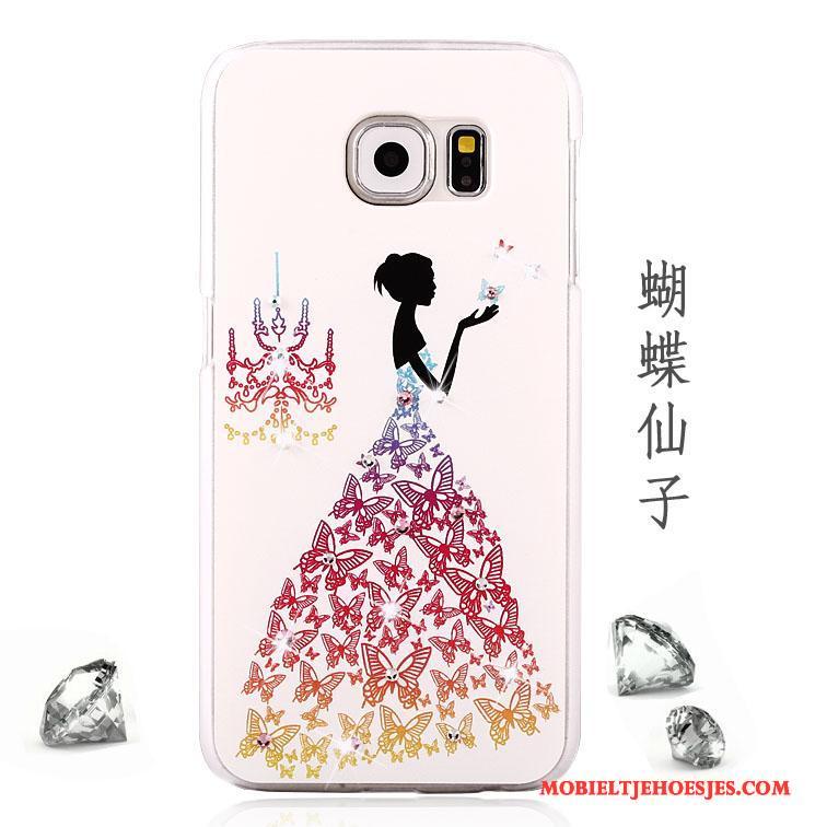 Samsung Galaxy S6 Bescherming Anti-fall Met Strass Roze Ster Hoesje Telefoon Trend