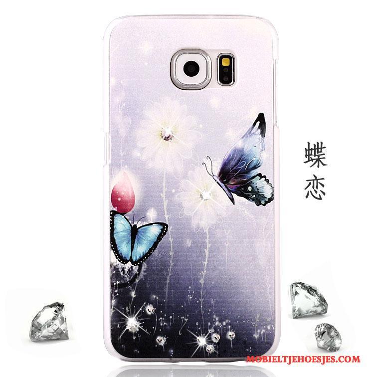 Samsung Galaxy S6 Bescherming Anti-fall Met Strass Roze Ster Hoesje Telefoon Trend