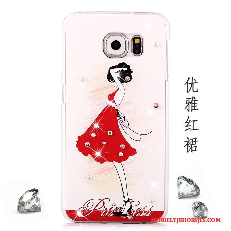 Samsung Galaxy S6 Bescherming Anti-fall Met Strass Roze Ster Hoesje Telefoon Trend