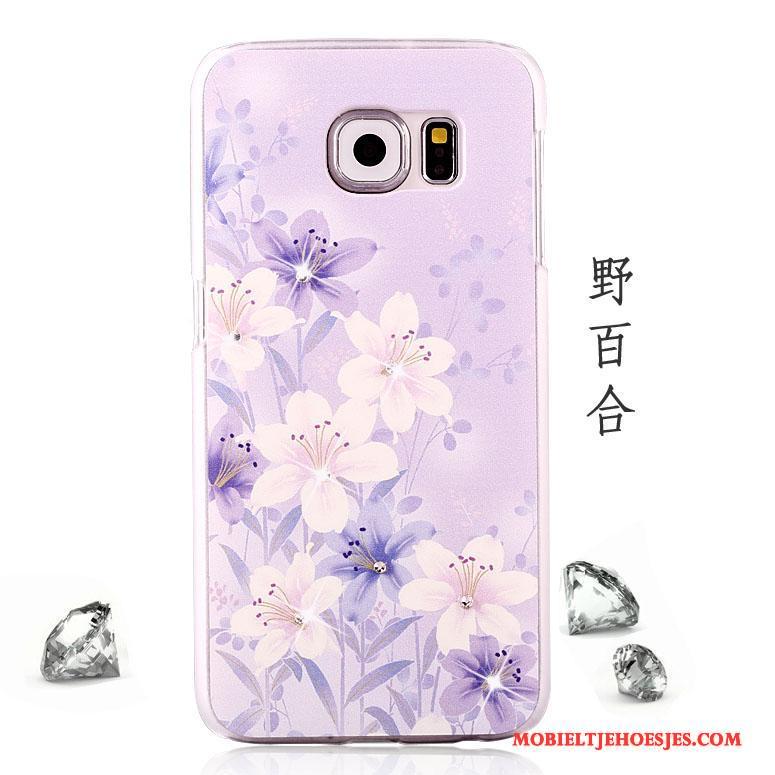 Samsung Galaxy S6 Bescherming Anti-fall Met Strass Roze Ster Hoesje Telefoon Trend