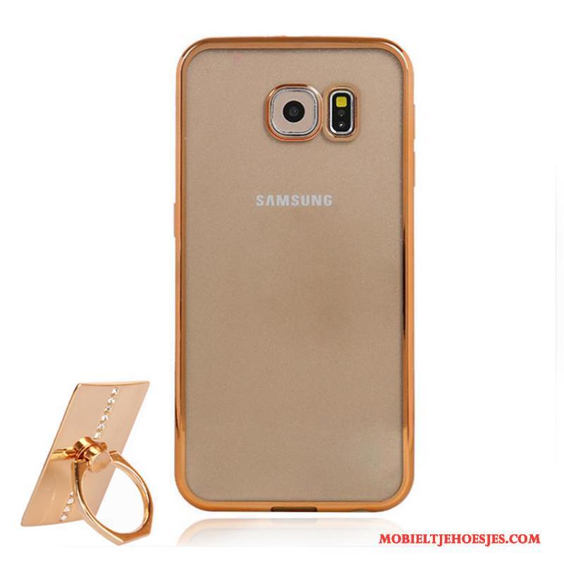 Samsung Galaxy S6 Doorzichtig Hoesje Bescherming Mobiele Telefoon Zacht Oranje Siliconen