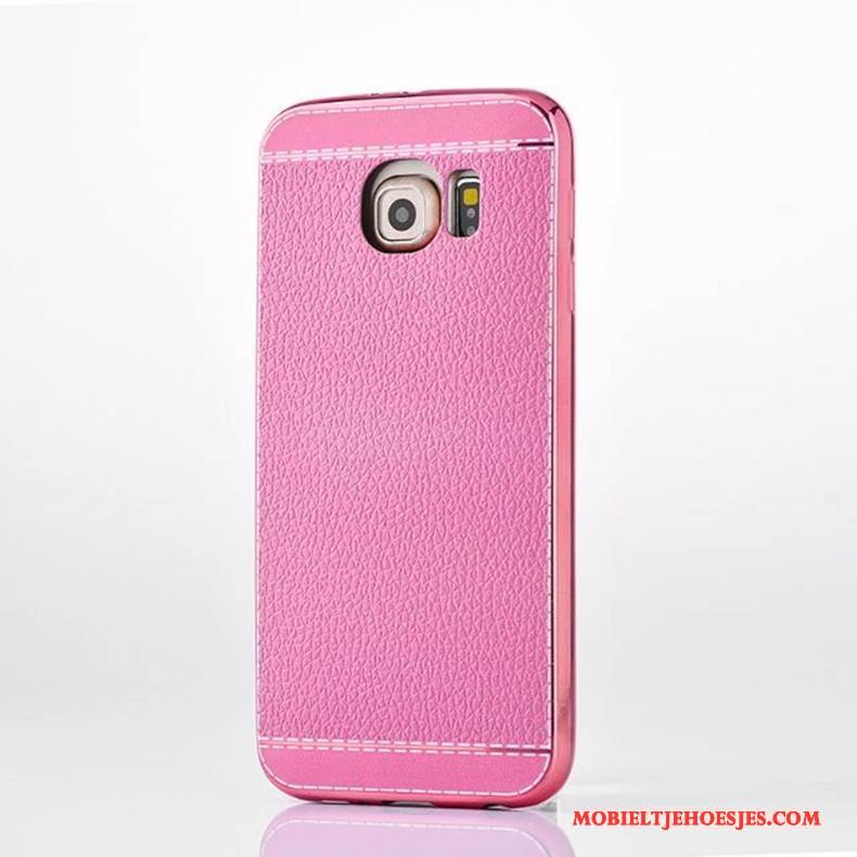 Samsung Galaxy S6 Edge Hoes Bescherming Hoesje Telefoon Anti-fall All Inclusive Roze Ster