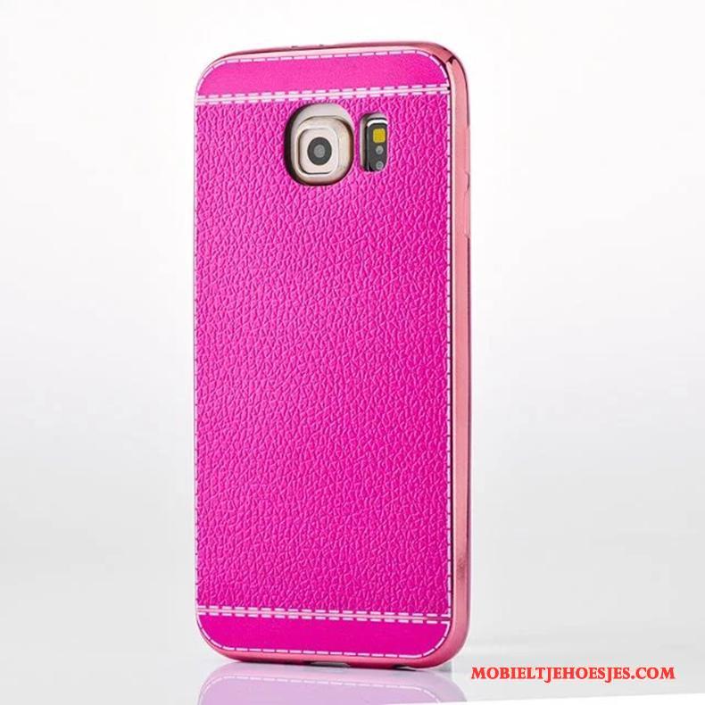 Samsung Galaxy S6 Edge Hoes Bescherming Hoesje Telefoon Anti-fall All Inclusive Roze Ster