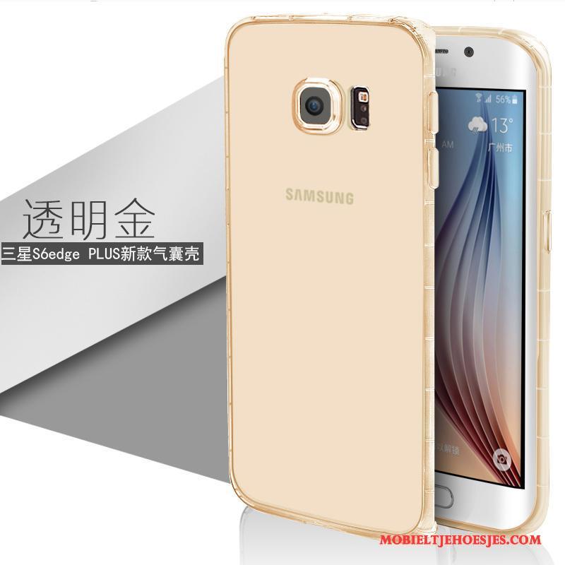 Samsung Galaxy S6 Edge + Hoes Zacht Bescherming Doorzichtig Siliconen Hoesje Telefoon Lichtblauw