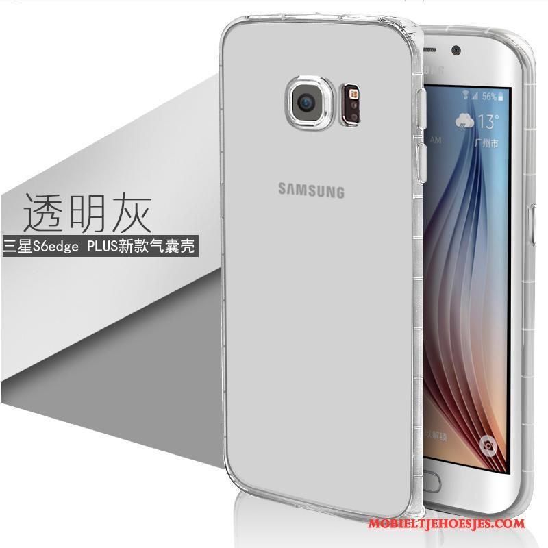 Samsung Galaxy S6 Edge + Hoes Zacht Bescherming Doorzichtig Siliconen Hoesje Telefoon Lichtblauw