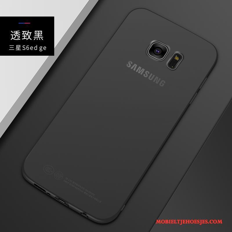 Samsung Galaxy S6 Edge + Hoes Zwart Ster Siliconen Hoesje Telefoon Schrobben Dun