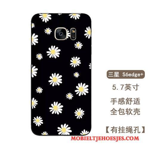 Samsung Galaxy S6 Edge + Hoesje Kunst Siliconen Bloemen All Inclusive Zacht Hoes Ster