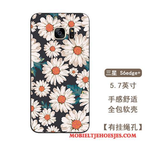 Samsung Galaxy S6 Edge + Hoesje Kunst Siliconen Bloemen All Inclusive Zacht Hoes Ster
