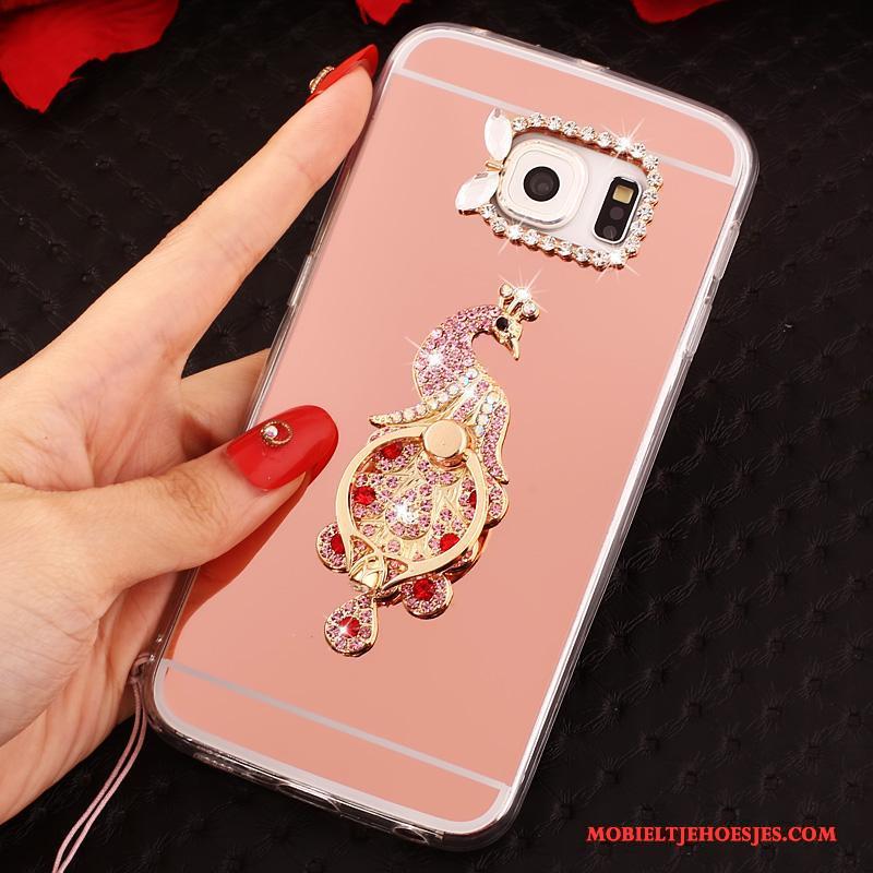 Samsung Galaxy S6 Edge Hoesje Rood Ring Hanger Scheppend Ster Bescherming Hoes