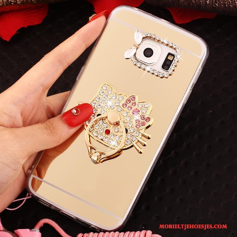 Samsung Galaxy S6 Edge Hoesje Rood Ring Hanger Scheppend Ster Bescherming Hoes