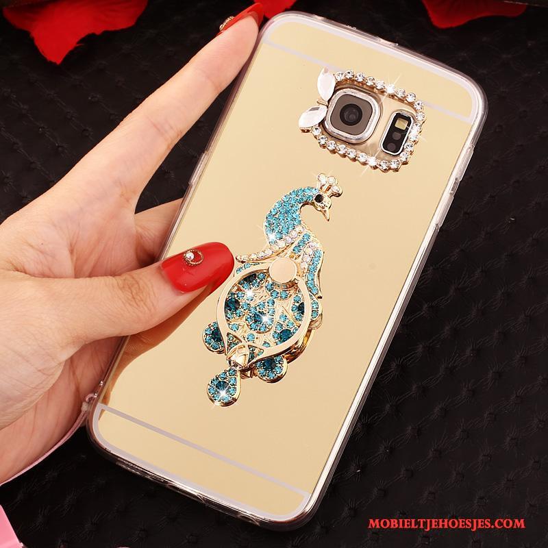 Samsung Galaxy S6 Edge Hoesje Rood Ring Hanger Scheppend Ster Bescherming Hoes