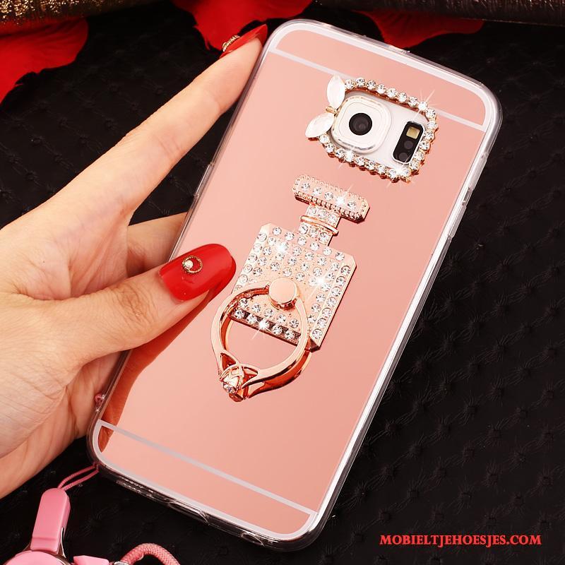 Samsung Galaxy S6 Edge Hoesje Rood Ring Hanger Scheppend Ster Bescherming Hoes