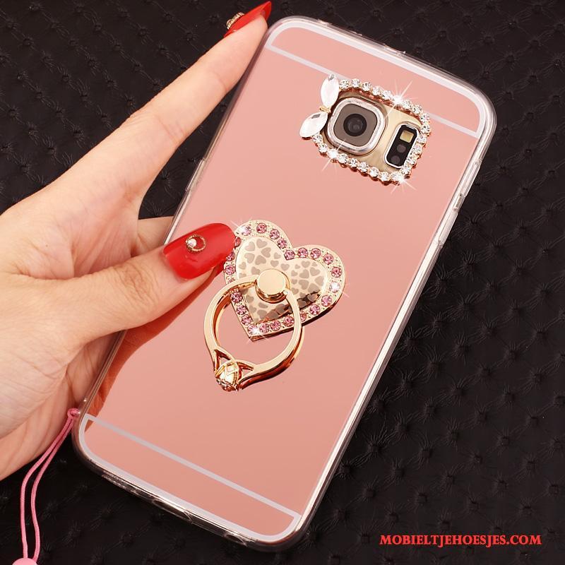 Samsung Galaxy S6 Edge Hoesje Rood Ring Hanger Scheppend Ster Bescherming Hoes